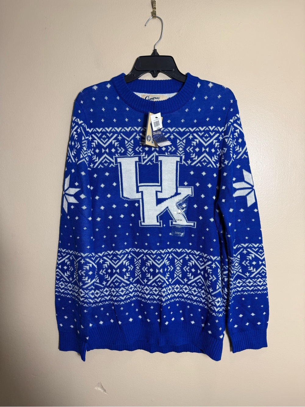 Kentucky Wildcats Ugly Christmas Sweater NWT Large Blue NCAA
